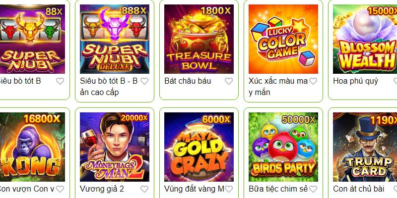 Hàng loạt các tựa game ấn tượng tại casino 123win